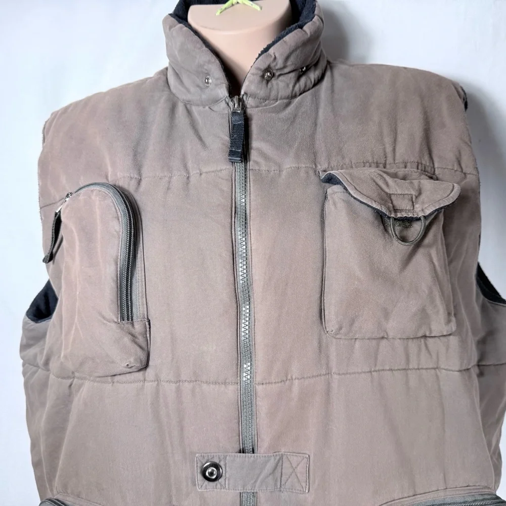 Wear first Men's Tan Utility‎ Vest XL Pockets Bird Watching Photography Fishing